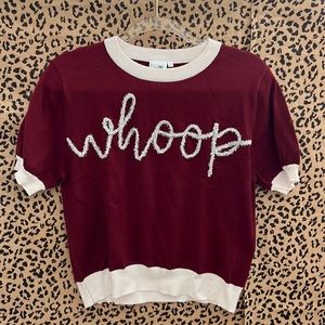 Queen of Sparkle Whoop Glitter Script Sweater - Size Small